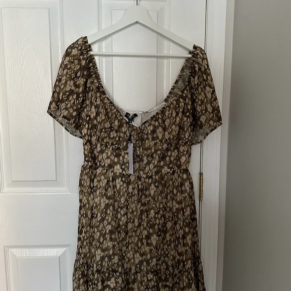 Dynamite Eliza Smocked Mini Flare Dress - Picture 4 of 4